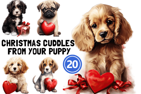 Christmas Cuddles from Your Puppy: A Heartwarming Design for the Holidays