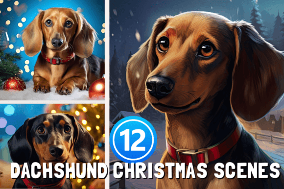 Dachshund Christmas Scenes: Festive Art for Creators