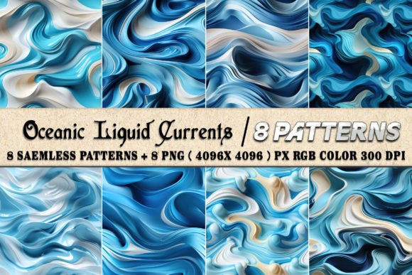 Oceanic Liquid Currents 8 Patterns Paper: Elevating Digital and Physical Branding