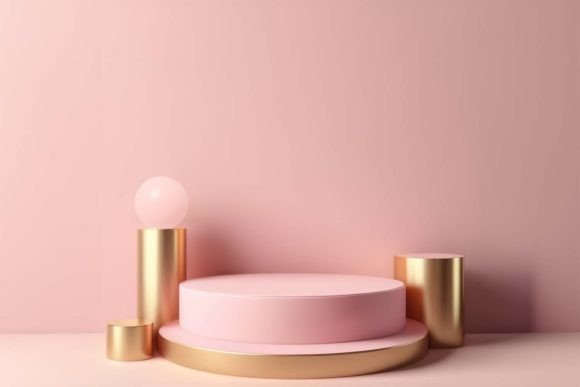 Pink and Gold Podium Background 8: A Versatile Foundation for Modern Design