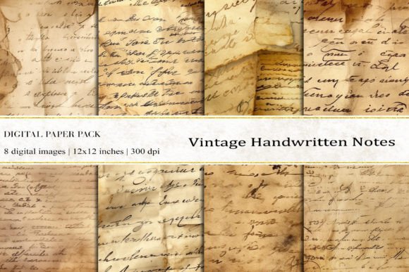 Vintage Handwritten Notes Digital Papers