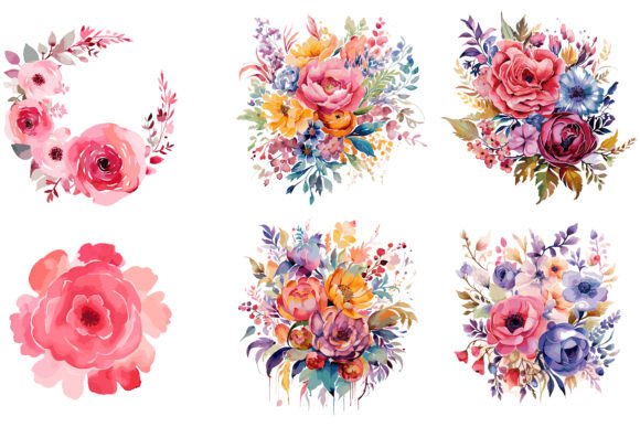 Watercolor Rose Vector Design Set for Creative Projects