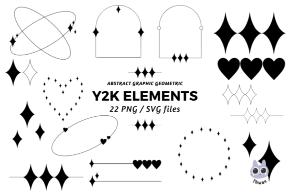 Y2k Abstract Shape Retro Minimal Element